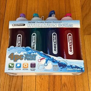 Hydration Bottles 4-Pack - Red, Blue, Green